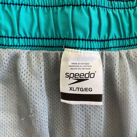 Speedo Swim Trunks Mens XL Striped Lining Drawstring ActiveFlex UV 50 9" Inseam - Picture 2 of 9